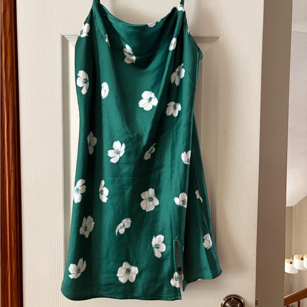 Green Floral Slip Dress